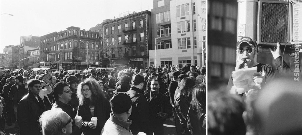 Dedication of Joey Ramone Place at the corner of Bowery and 2nd St. November 30, 2003. Speaker: Arturo Vega.